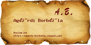 Agárdi Borbála névjegykártya