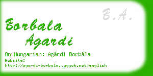 borbala agardi business card