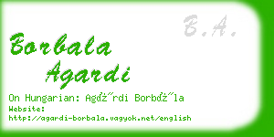 borbala agardi business card